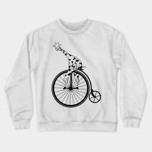 Giraffe Riding A Penny Farthing Crewneck Sweatshirt